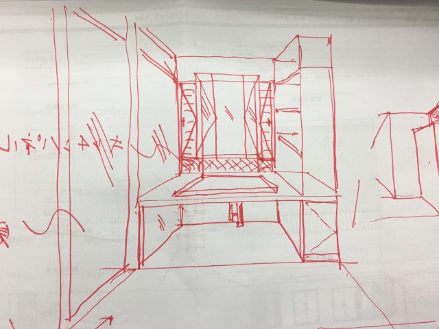 サッシ（窓）の打ち合わせのイメージスケッチ